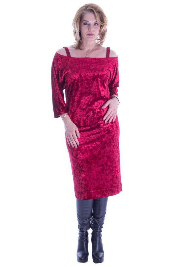 Rochie catifea rosie  Liza Panait Liza Panait Online Boutique